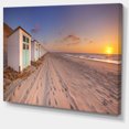 thumbnail image 2 of Row of Beach Huts at Sunset - Art sur Toile Paysage Moderne, 2 of 4