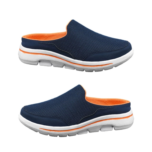 1 Paire Femmes Portable Style Décontracté Sandales à Enfiler en Maille Voyage Respirantes Design Simple Pantoufle Sandale Chaussures Bleu Orange Taille 47