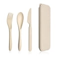 thumbnail image 3 of fastboy Ensemble de Vaisselle 1/2/3/5 Portable Réutilisable Coloré Kit de Couverts pour Enfants Intérieur Extérieur Randonnée Vacances Vaisselle Beige 1 Pce, 3 of 6