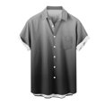 thumbnail image 5 of Hot6sl Économies d'Été Liquidation Chemisier & Chemise à Manches Courtes Col Rabattu, Chemise Décontractée Mode Homme Col Rabattu Imprimé Dégradé Manches Courtes Bouton Chemisier, Chemisier Polyester Homme/gris Foncé, TG, 5 of 5