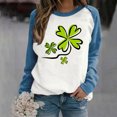 thumbnail image 1 of Chandail de la Saint-Patrick pour Femmes, T-shirt à Col Rond Imprimé à Manches Longues, Haut Ample, Chandail de la Saint-Patrick, 1 of 4