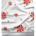 thumbnail image 1 of Soimoi Toile de Popeline de Coton Feuilles & Fleurs Roses Imprimés par Yard 56 Pouces de Large, 1 of 3