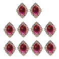 thumbnail image 1 of 10x Crystal Rhinestone Button Flatback Cabochon Embellishments Fushcia 30x25mm, 1 of 7