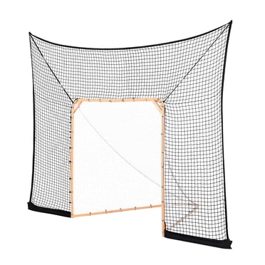 KFFKFF But de Hockey et de Crosse avec Filet de Sécurité, Filet de Crosse 12 X 9 Pi à Couverture Étendue, Installation Rapide et Facile, Accessoires Complets, Filet d'Entraînement, Équipement de Crosse pour Cour Arrière