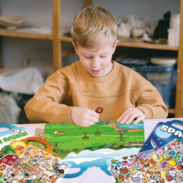 Jeu éducatif 3D De Peinture Par Autocollants – 8 Planches Pour Développer La Motricité Fine