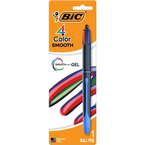 BIC 4-Color Stylos à bille rétractables lisses