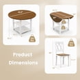 thumbnail image 2 of Gymax Ensemble de Cuisine Rond 5 Pcs avec Table à Manger à Abattants Pliée et 4 Chaises, 2 of 10