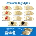 thumbnail image 4 of MedicEngraved Yellow Gold Stainless Steel Custom Medical Alert Bracelet - 5mm Heart Link, 4 of 7