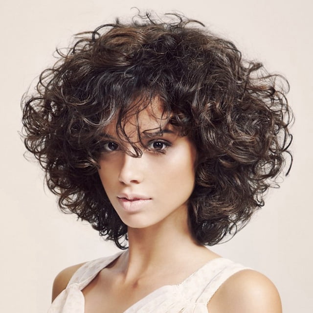 Daisyyozoid Gros Perruque de Mode pour Femmes Marron Perruque Synthétique Cheveux Vague Perruque