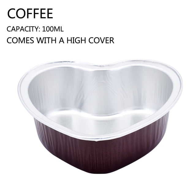 Agiferg Foil Cupcake Cups Heart Shaped Cupcake Cups With Lid, Mini Cupcake Cups Kitchen Baking Cups 100pc