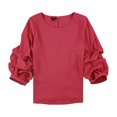 thumbnail image 1 of Alfani Blouse à Manches Bouffantes Zippée pour Femmes, Rose, Grande Taille, 1X, 1 of 2
