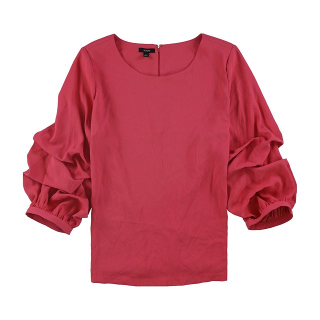 Alfani Blouse à Manches Bouffantes Zippée pour Femmes, Rose, Grande Taille, 1X