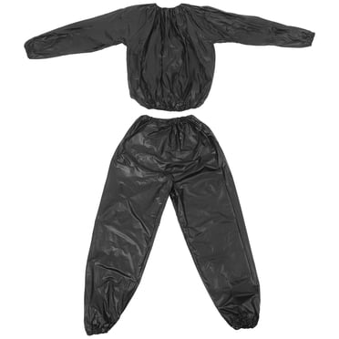 MOVTOTOP Black Sauna Suit for Workout Accelerates Fat Burning and Detoxification High Quality Polyethylene