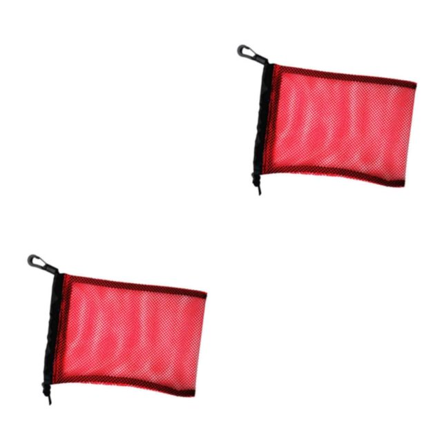 maskred Compact Dive Swimming Drawstring Mesh Bag for Diving Snorkel Gear Red 9 Inch x 6.5 Inch 2Set