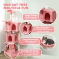 thumbnail image 4 of PawHut Arbre à Chat de 63 Pouces avec Poteaux à Griffer en Sisal, Condos, Rose, 4 of 10