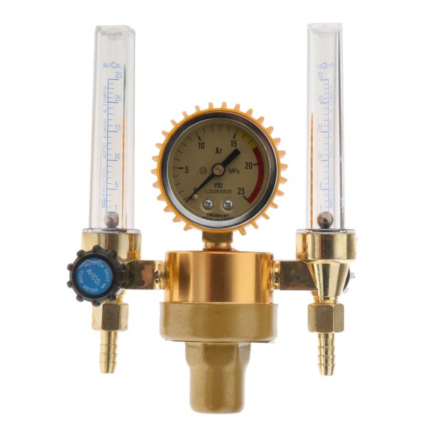 All Copper Argon CO2 Mig Flow Meter 2 Tube Weld Gauge Strong Gas htness New