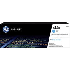 Cartouche de Toner HP W2021X 414X à Rendement Élevé, Cartouche de Toner cyan pour Imprimantes HP LaserJet Pro M454 et M479 series, Donnant Environ 6 000 pages avec la Technologie HP ColorSphere 3 pour une Impression Couleur Vibrante et Uniforme dans les Espaces de Bureau.