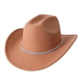 thumbnail image 4 of Men's And Women's Woolen Hats Western Cowboy Top Hat Three Of Rhinestones, 4 of 4