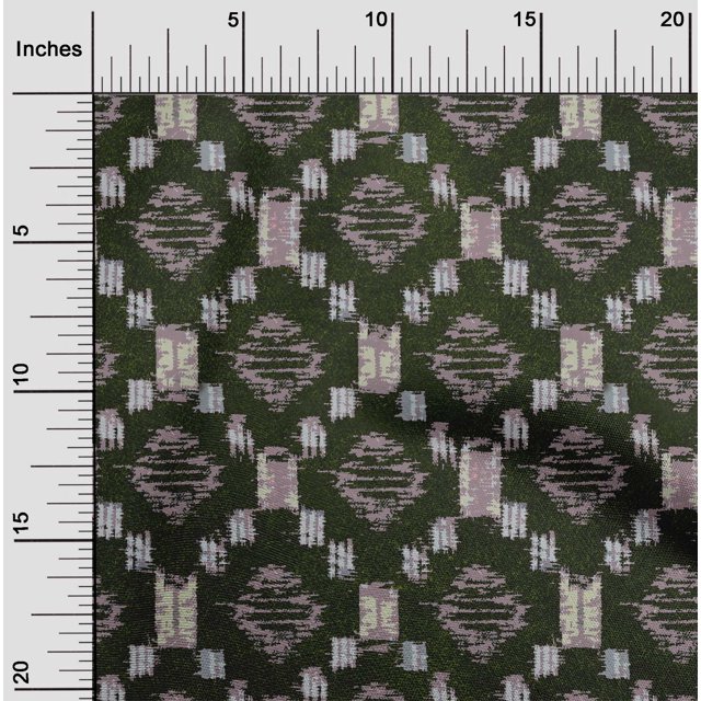 oneOone Georgette Viscose Fabric Geometric Kasuri Print Sewing Fabric BTY 42 Inch Wide