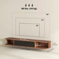 thumbnail image 3 of HOMCOM 47" Floating TV Stand, Wall Mounted Media Console, Walnut, 3 of 10