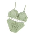thumbnail image 2 of Green Bra Set Women' Flowers Brassiere And , Breathable, , 85B, 2 of 7