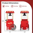 thumbnail image 3 of Costway Retro Hot Air Popcorn Maker 1200W, Oil-Free & Fat-Free, Makes 12 Cups for Home, 3 of 10