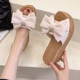 thumbnail image 2 of Leutsin Women Bowknot Beach Summer Slippers Platform Slope Heels Plus Size Shose, 2 of 5