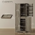 thumbnail image 3 of HOMCOM Armoire de Garde-Manger de Cuisine 72 Pouces, Armoire de Rangement de Cuisine Style Ferme, Gris, 3 of 10
