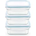 thumbnail image 1 of Couvercle Snaplock en Verre Trempé Glasslock, Contenant Rond de Rangement Hermétique, Ensemble de 3 Contenants, Anti-Déversement, Compatible Micro-Ondes et Four, 1,6 Tasse/378 ml, 1 of 1