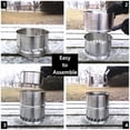 thumbnail image 4 of Mastiff Gears Poêle en Acier Inoxydable de Grande Taille en Granules de Bois Potables pour camping et Randonnée, Dessus de Poêle pour Bouilloire, Batterie de Cuisine pour Pique-Nique, BBQ, camping, Randonnée, 4 of 8