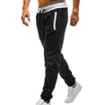 thumbnail image 1 of Kcodviy Mid Waisted Solid Pants Memory Casual Jogging Sports Elastic Long Stilt Pants with Pockets Men's Flat Front Pants, 1 of 6