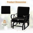 thumbnail image 3 of Costway Patio Rocking Chair with Cushion Heavy-Duty Metal Frame Smooth Glider Outdoor Black, 3 of 9