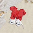 thumbnail image 3 of Doll Accessory Clothing: 17cm Doll Wearing A Unique Red Leather Jacket Design, 3 of 3