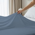 thumbnail image 3 of 100% Cotton Percale Single Flat Bedsheet Cool & Crisp Full Blue by Color Sense, 3 of 13