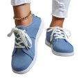 thumbnail image 1 of LSLJS Grandes Chaussures pour Femmes à Lacets à Bout Rond Décontractées Légères en Toile Bonbon Type Planche/chaussures de Sport, Chaussures Plates, 1 of 4