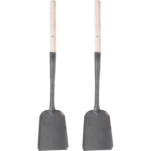 Wood Shovel Multi Iron Integral Molding Garden Use 2Pcs 23.2x6.7in