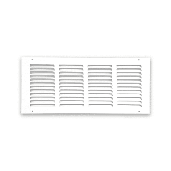 Air Return Grille 1 RA 16″x6″ for Sidewall and Ceiling – Steel Return Air Vent Duct Cover with Screws, Powder-Coated White Finish, Fits Standard Duct Openings, Outer Size 17-3/4″x7-3/4″