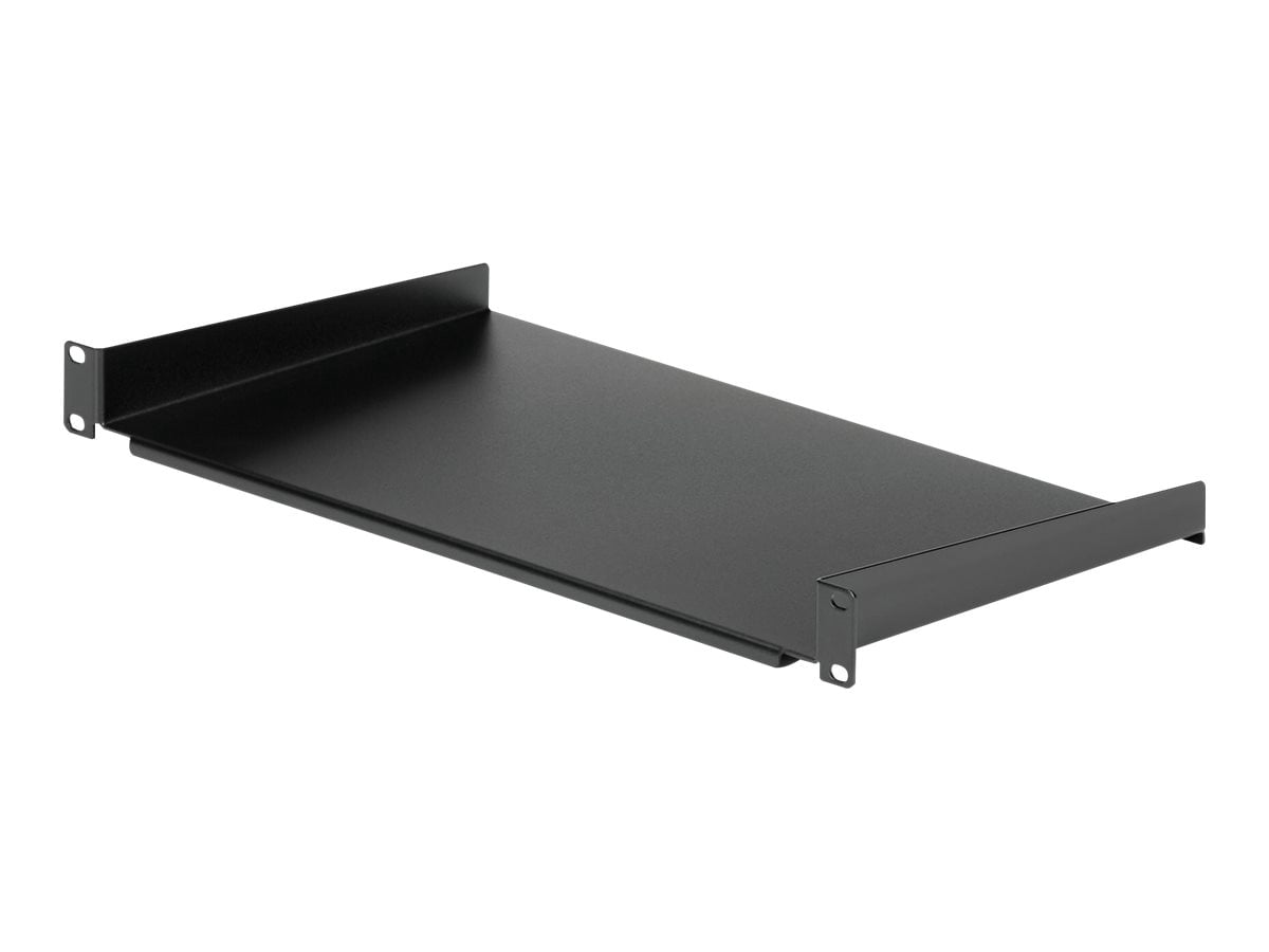 StarTech.com 1U Fixed Server Rack Mount Shelf, 10in Deep Steel Universal Cantilever Tray for 19" AV/Data/Network Equipment Rack with Cage Nuts & Screws, 44lbs Weight Capacity, 10" Deep - 1U Network Rack Shelf (CABSHELF1U10) - Rack shelf - black - 1U - 10"