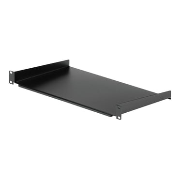 StarTech.com 1U Fixed Server Rack Mount Shelf, 10in Deep Steel Universal Cantilever Tray for 19" AV/Data/Network Equipment Rack with Cage Nuts & Screws, 44lbs Weight Capacity, 10" Deep - 1U Network Rack Shelf (CABSHELF1U10) - Rack shelf - black - 1U - 10"