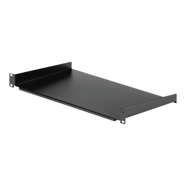 StarTech.com 1U Fixed Server Rack Mount Shelf, 10in Deep Steel Universal Cantilever Tray for 19" AV/Data/Network Equipment Rack with Cage Nuts & Screws, 44lbs Weight Capacity, 10" Deep - 1U Network Rack Shelf (CABSHELF1U10) - Rack shelf - black - 1U - 10"