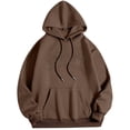 thumbnail image 1 of MIASHUI Men's Basic Pullover Hoodie with Front Pocket and Adjustable Drawstring, Comfortable Casual Wear for Everyday Use Brown,XXL, 1 of 4