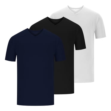 AherBiu 3 Pcs T-Shirts pour Hommes T-Shirts en Coton sous-Vêtements pour Hommes Décontractés Unis T-Shirts Basiques Été Col en V Manches Courtes