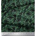 thumbnail image 1 of Soimoi Black Poly Georgette Fabric Laurel Leaves Decor Fabric Printed BTY 52 Inch Wide, 1 of 2