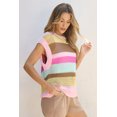 thumbnail image 4 of FOLUNSI T-Shirt au Crochet Chic Rose à Rayures : Manchette Polyvalente pour Tous!, 4 of 8