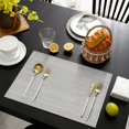thumbnail image 4 of Placemats,Blending Color Durable Linen Placemat Washable Heat-Resistant Anti-Skid Kitchen Dining Table Mats for Kitchen Party Wedding Restaurant (Set of 4, Blue with White), 4 of 7