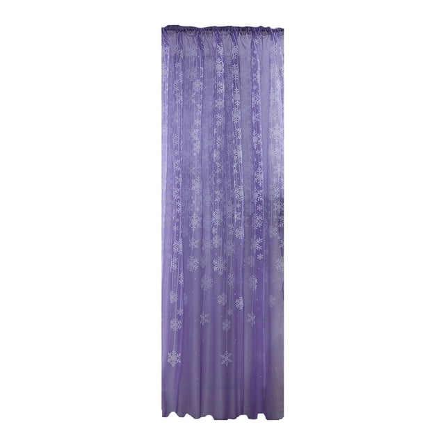WIFKLSIIPG 1PCS Rideau de Noël Flocon de Neige Tulle Habillage de Fenêtre Voile Drapé Cantonnière