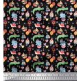 thumbnail image 1 of Soimoi Polyester Crepe Fabric Balloon & Cute Animals Kids Print Sewing Fabric Yard 42 Inch Wide, 1 of 3
