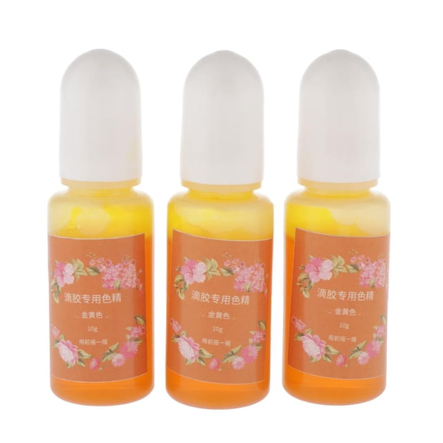KLKCMS 3 Pcs Peinture en Résine Époxy, Peinture en Résine Liquide Transparente Teinture en Résine Époxy Jaune
