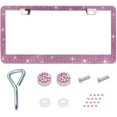 thumbnail image 2 of CNKOO License Plate Frame  Sparkly License Plate Tag Cover with Multifaceted Rhinestones  Stainless Steel Crystal  License Plate Holder for Universal Exterior Car Accessories  Leopard Pri, 2 of 7