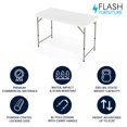 thumbnail image 4 of 24''W x 48''L Height Adjustable Bi-Fold Granite White Plastic Folding Table, 4 of 9